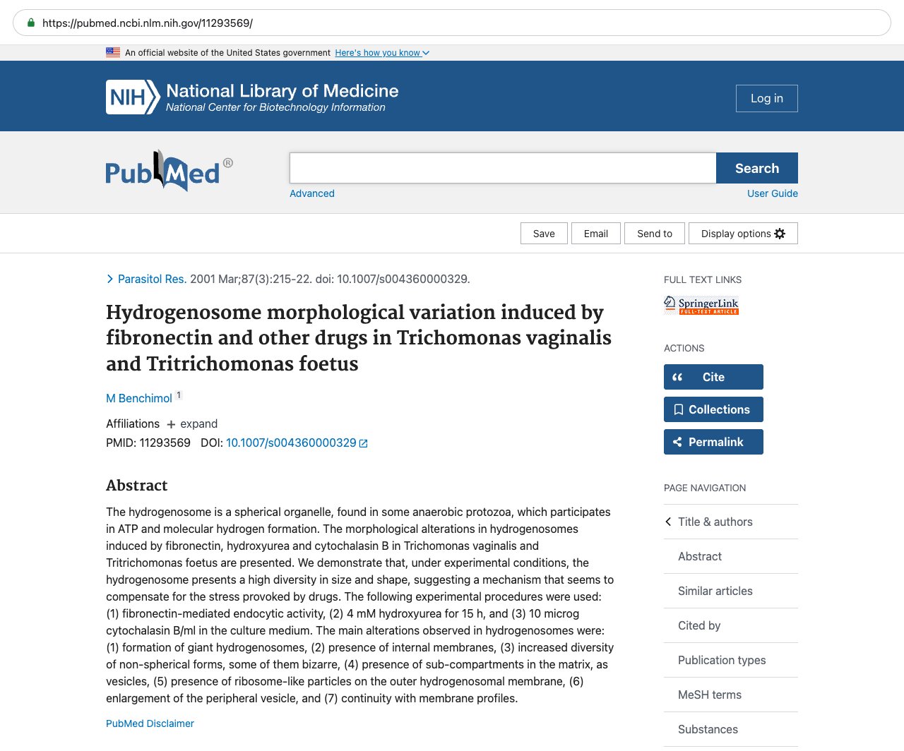 Screenshot — PubMed 11293569