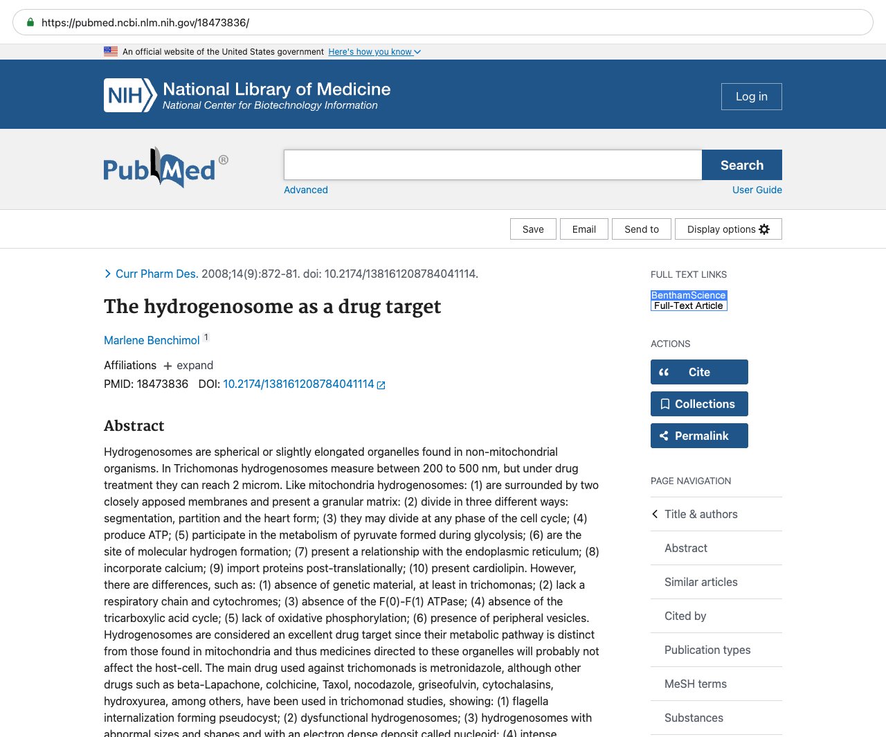 Screenshot — PubMed 18473836