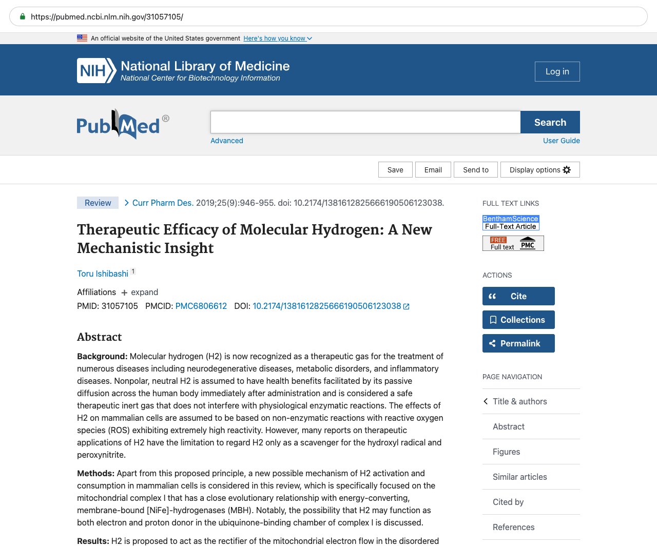 Screenshot — PubMed 31057105
