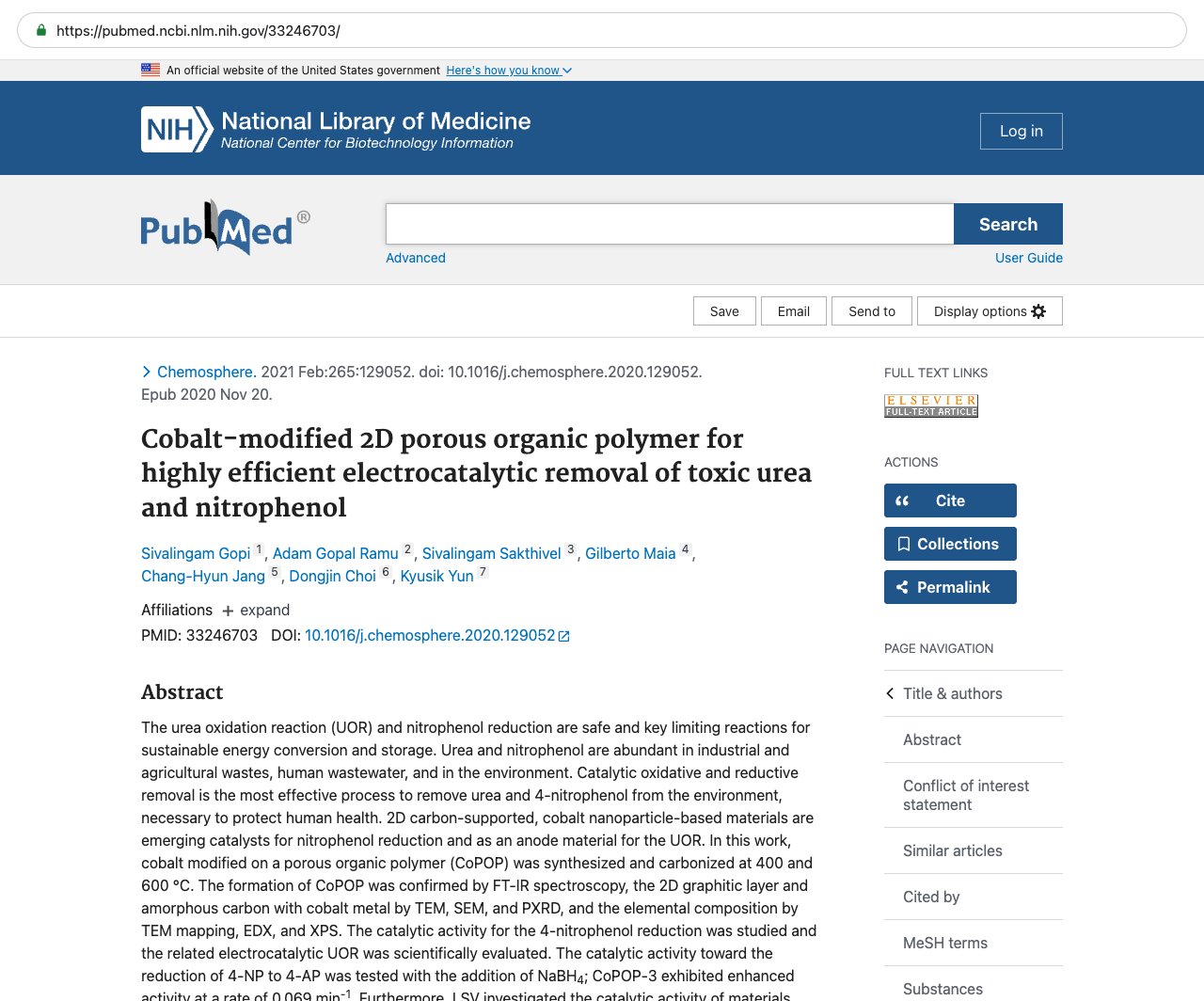 Screenshot — PubMed 33246703