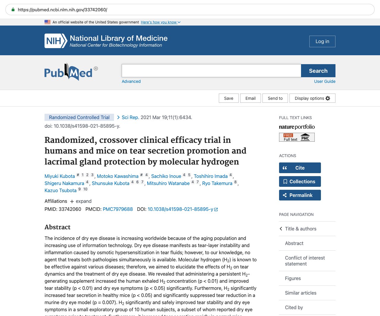 Screenshot — PubMed 33742060