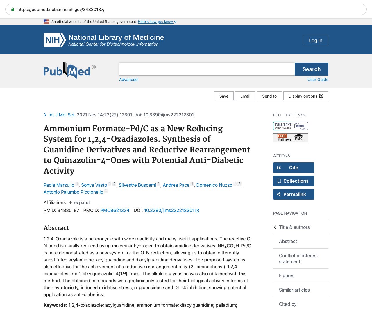 Screenshot — PubMed 34830187