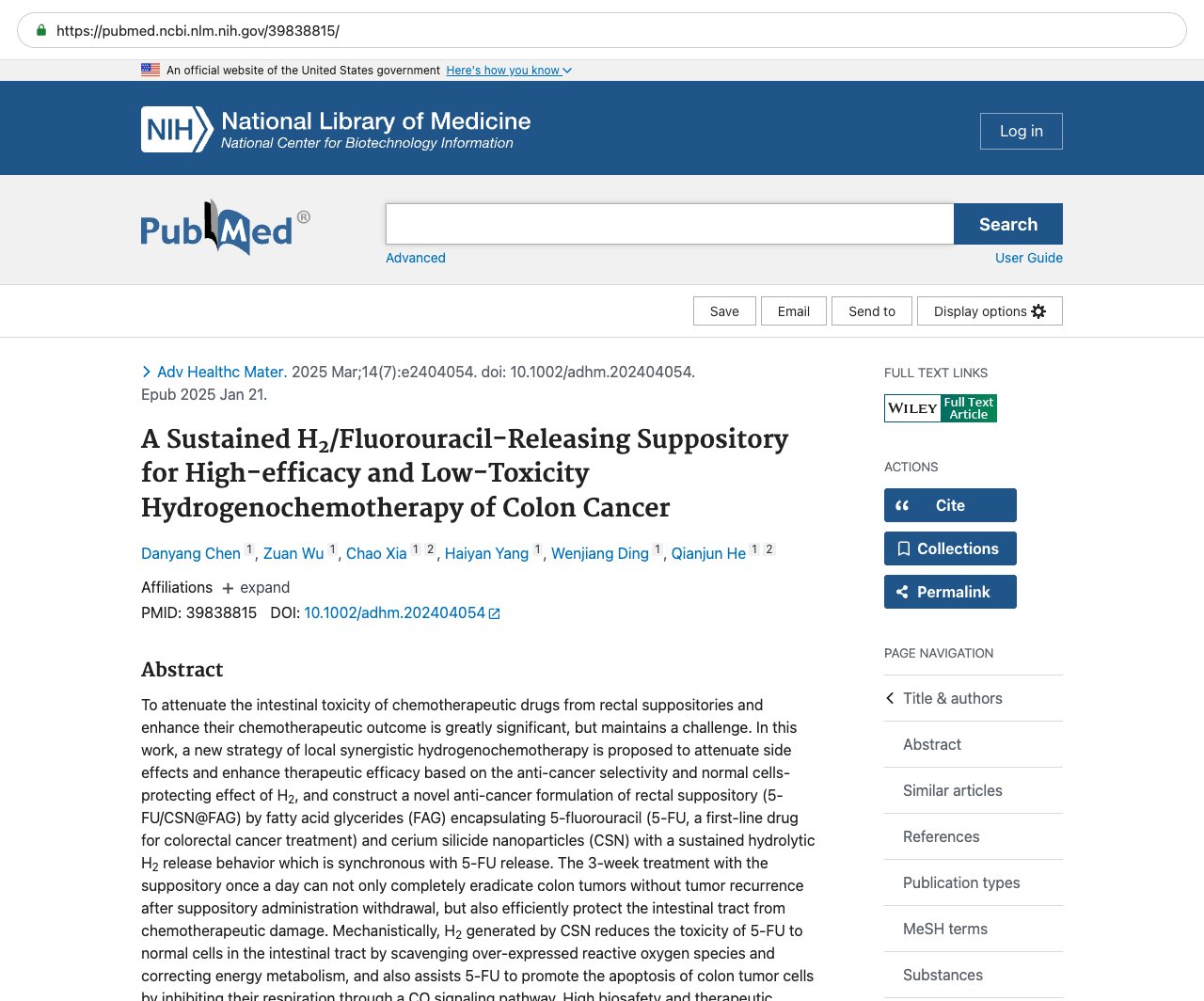 Screenshot — PubMed 39838815